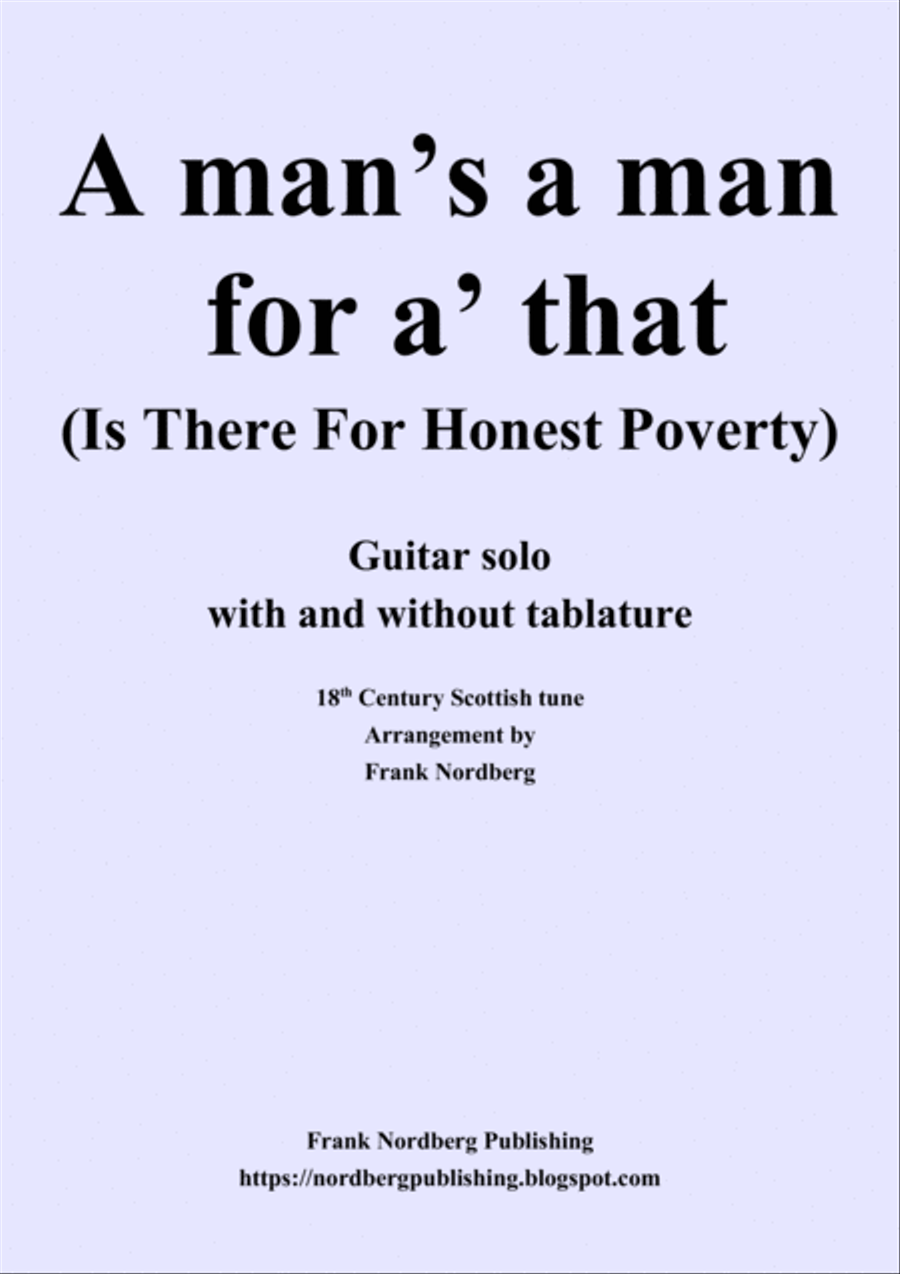 A Man's a Man for A' That (solo guitar - with and without tablature) Acoustic Guitar scores gallery preview page 1