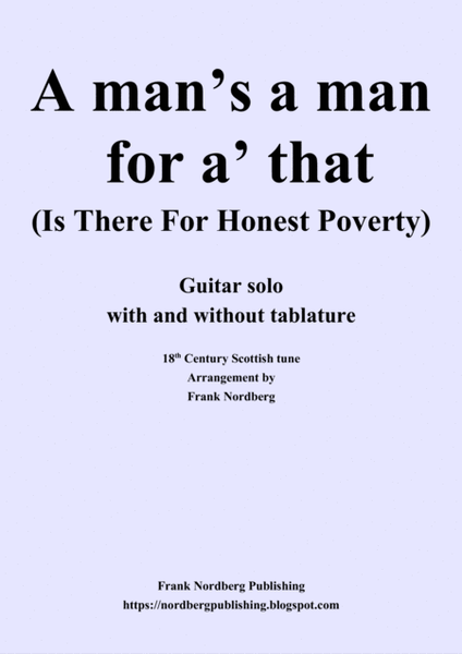A Man's a Man for A' That (solo guitar - with and without tablature) image number null