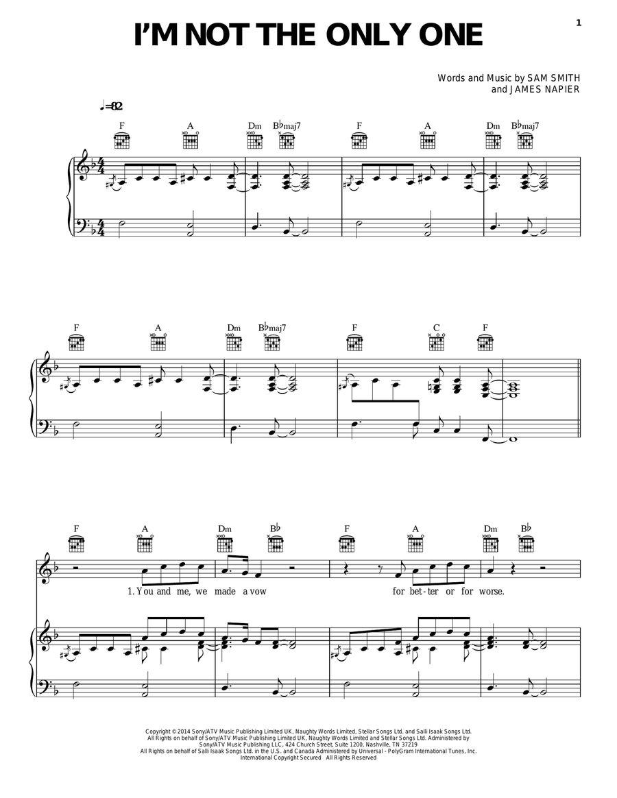 I'm Not The Only One Acoustic Guitar scores gallery preview page 1