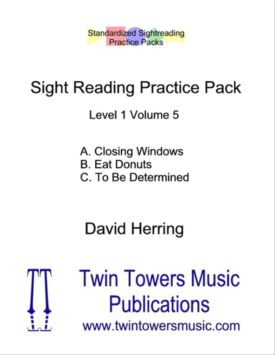 Sight Reading Practice Pack Level 1 Volume 5 Concert Band scores gallery preview page 1