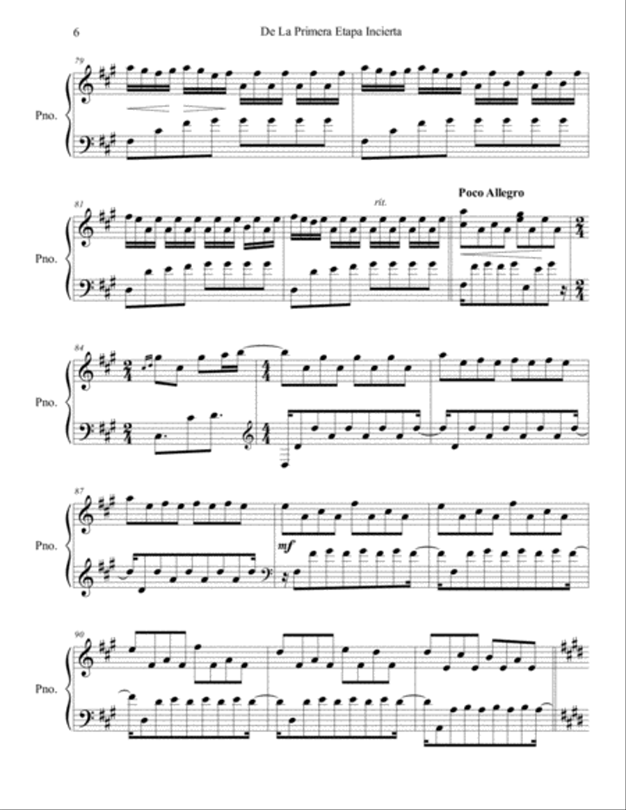 De La Primera Etapa Incierta Piano Solo scores gallery preview page 6
