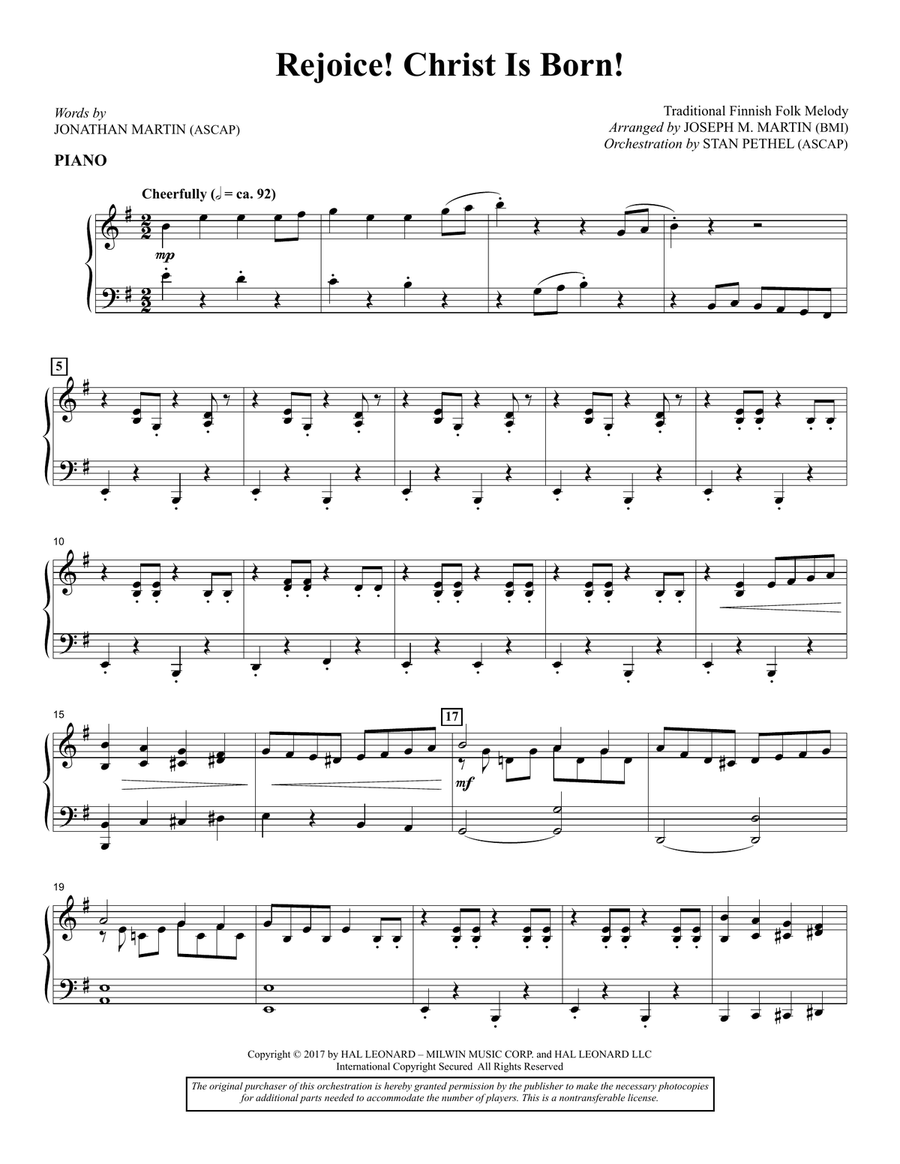 Rejoice! Christ Is Born! - Piano Choir scores gallery preview page 1