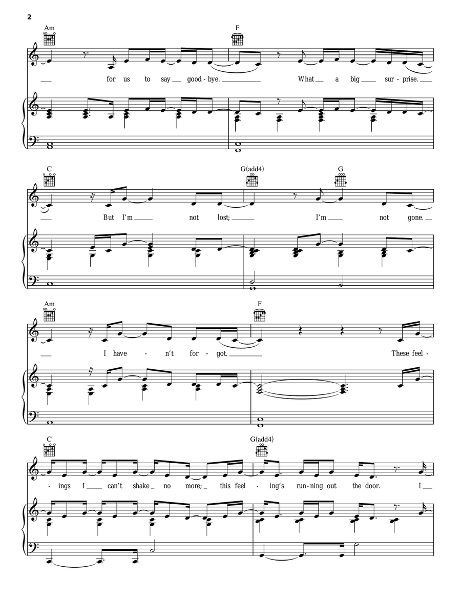 Remember When Piano, Vocal, Guitar scores gallery preview page 2