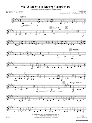 We Wish You a Merry Christmas: B-flat Bass Clarinet