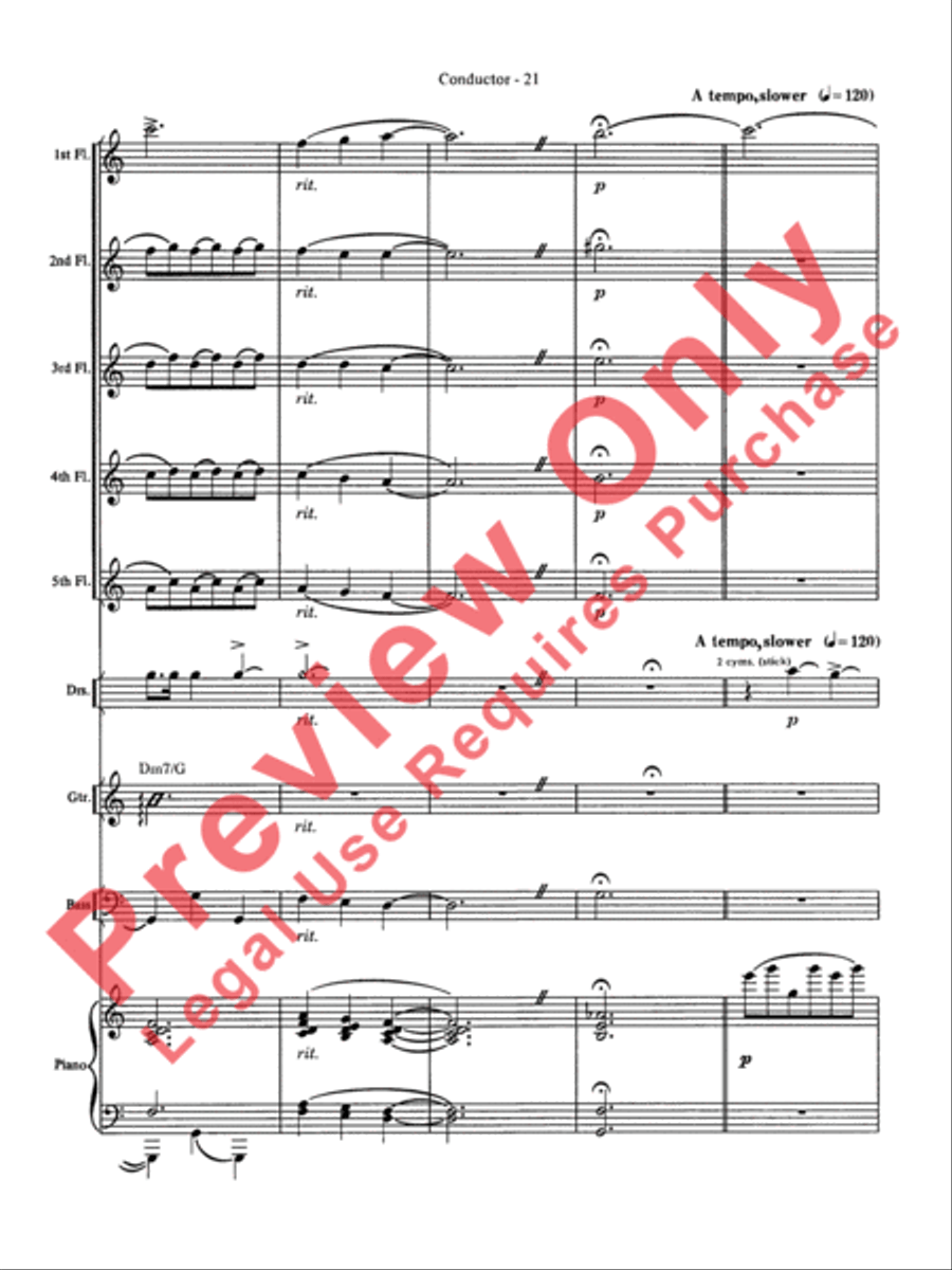 Over the Rainbow Flute Choir scores gallery preview page 22