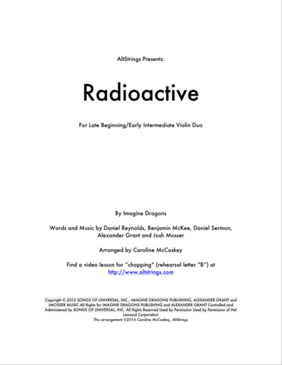 Radioactive Radioactive String Duet scores gallery preview page 1