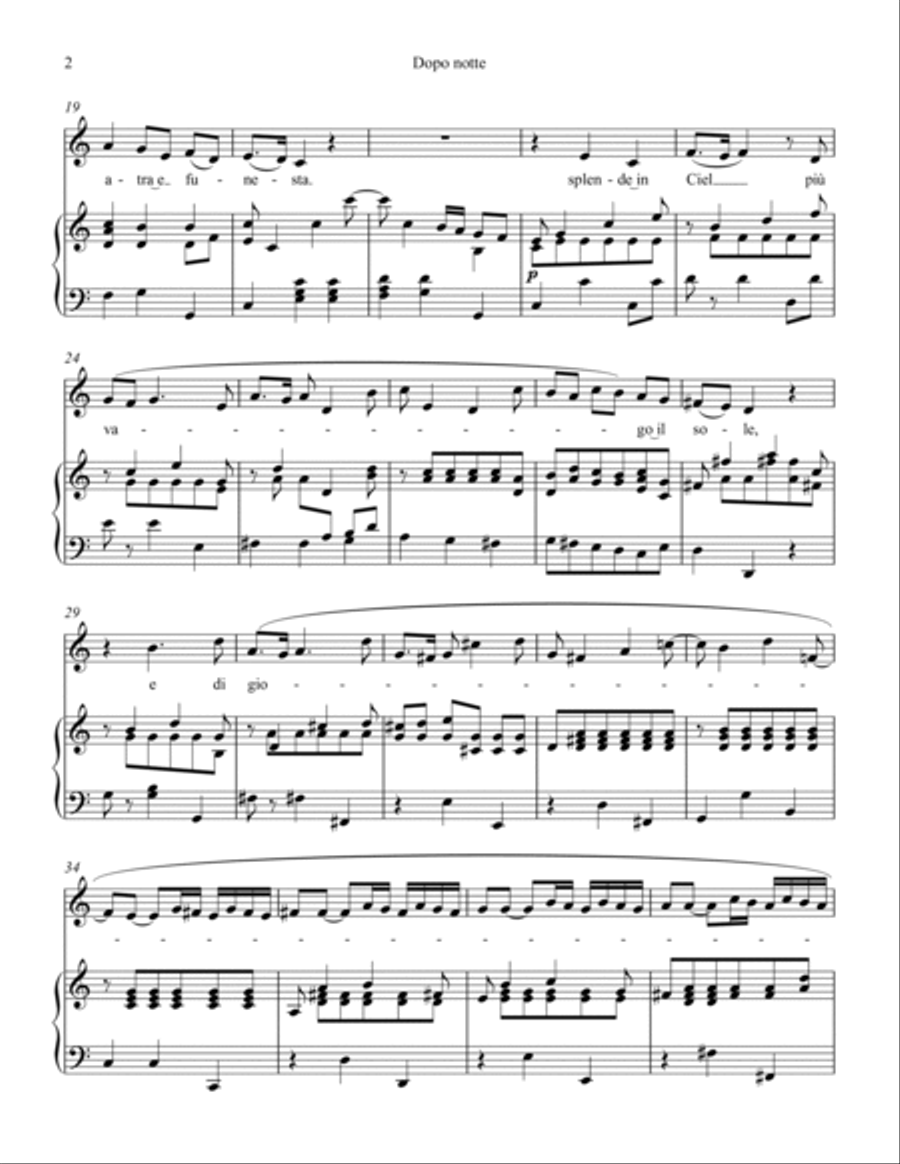 Dopo notte, atra e funesta (medium key) Voice Solo scores gallery preview page 3