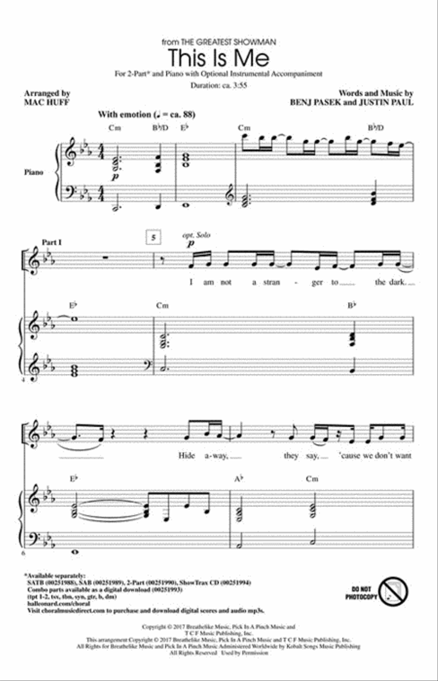 This Is Me This Is Me 2-Part scores gallery preview page 2