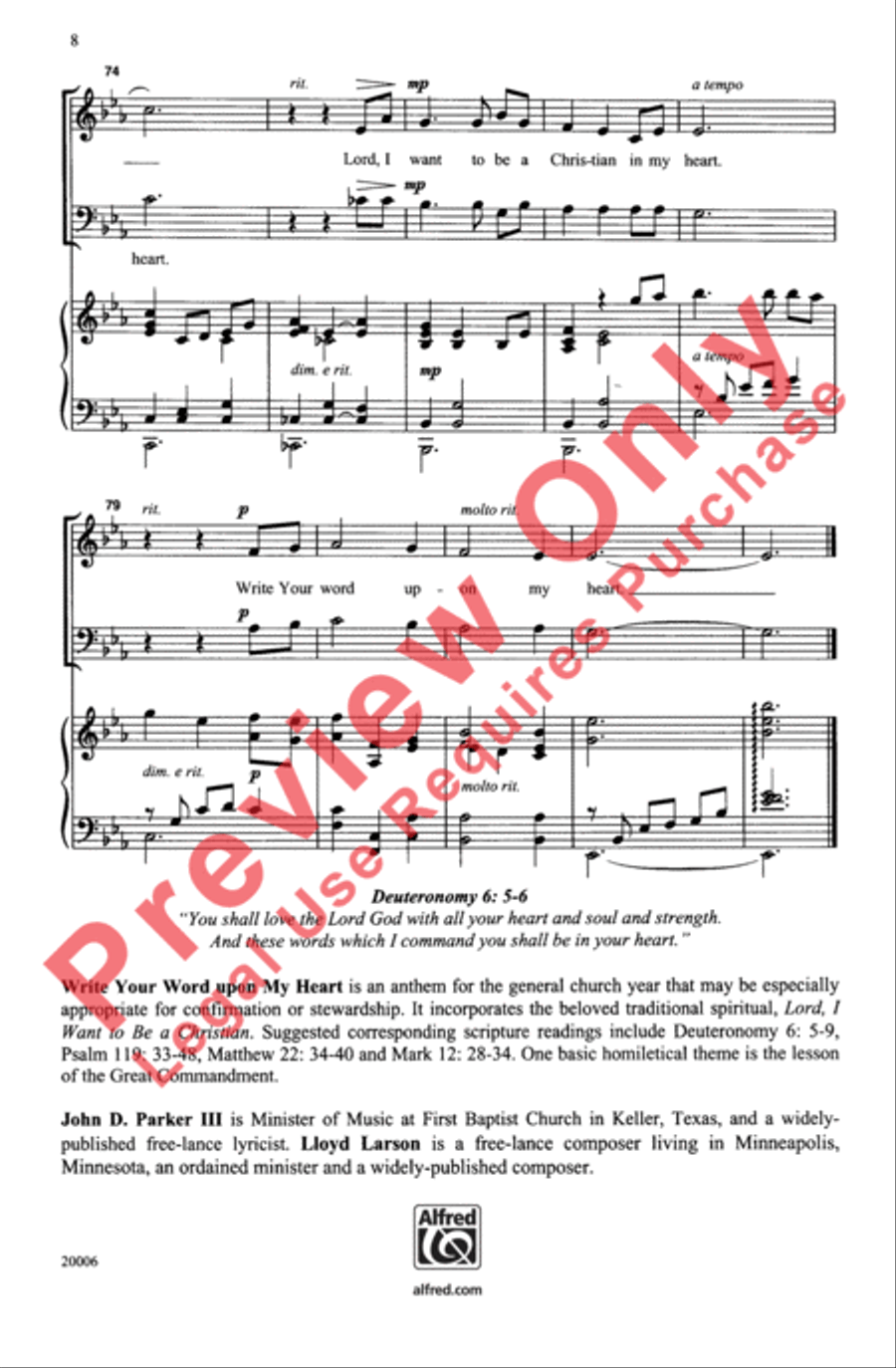 Write Your Word Upon My Heart 2-Part scores gallery preview page 8