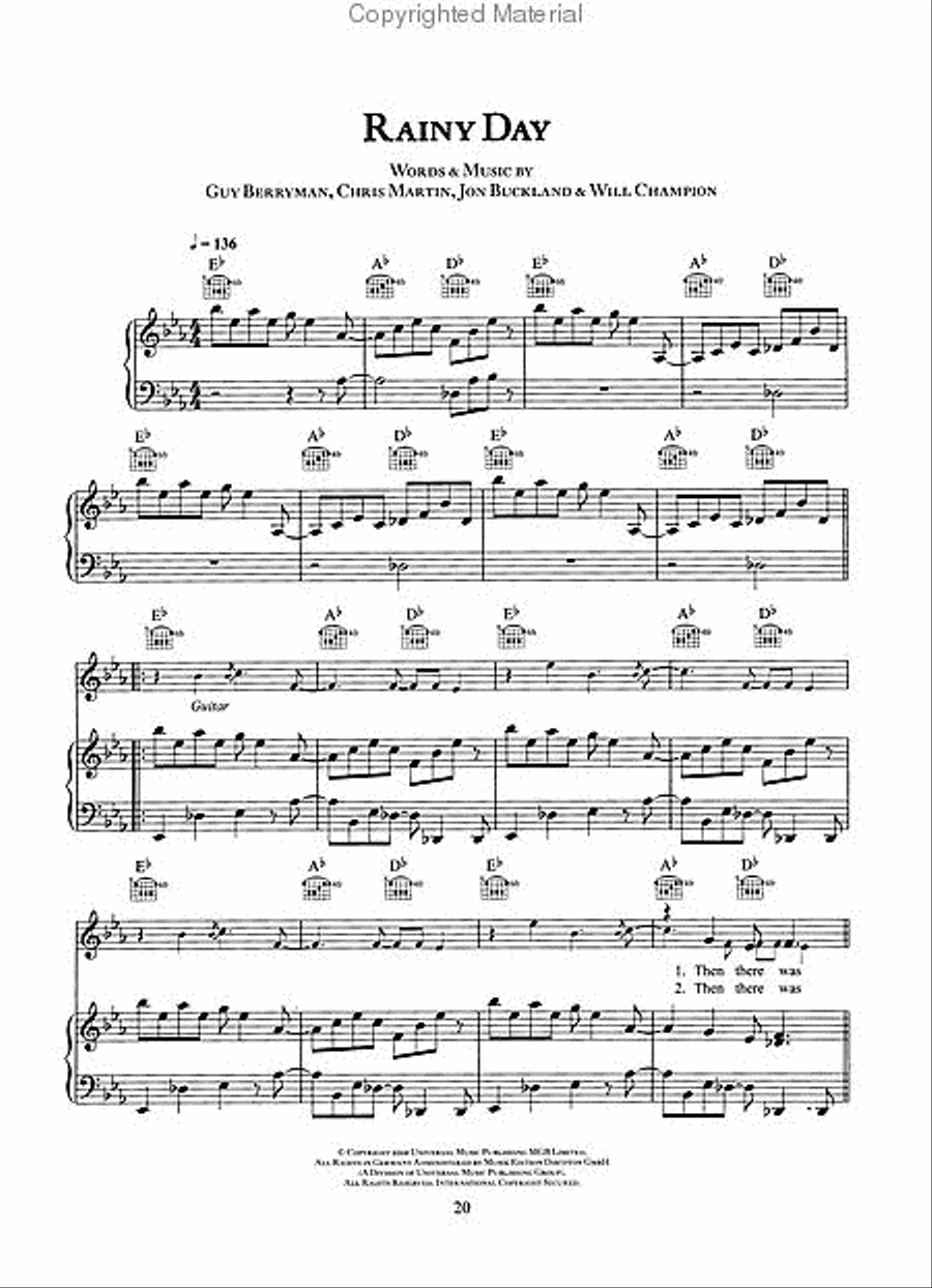 Coldplay - Prospekts March Piano, Vocal, Guitar scores gallery preview page 4