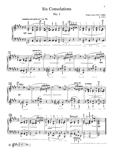 Liszt -- Six Consolations