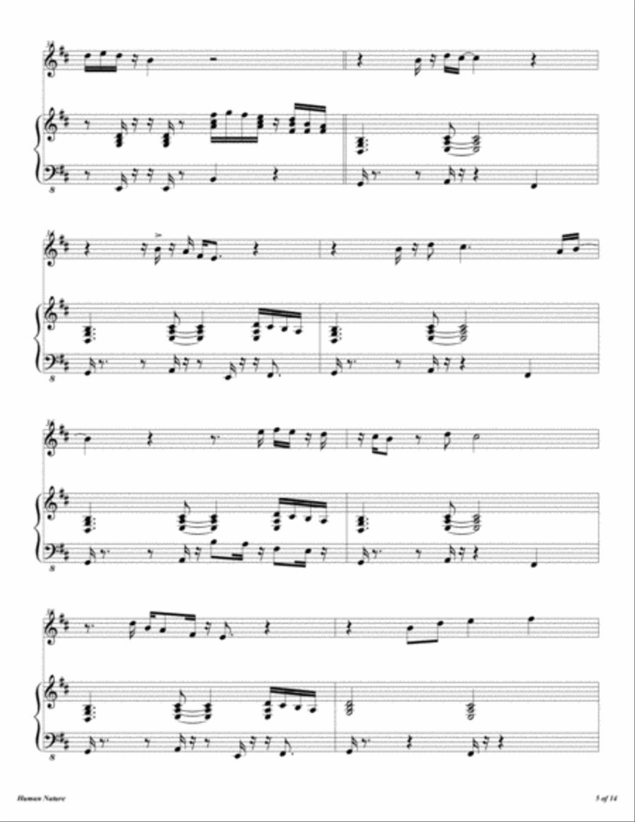 Human Nature Flute Solo scores gallery preview page 6
