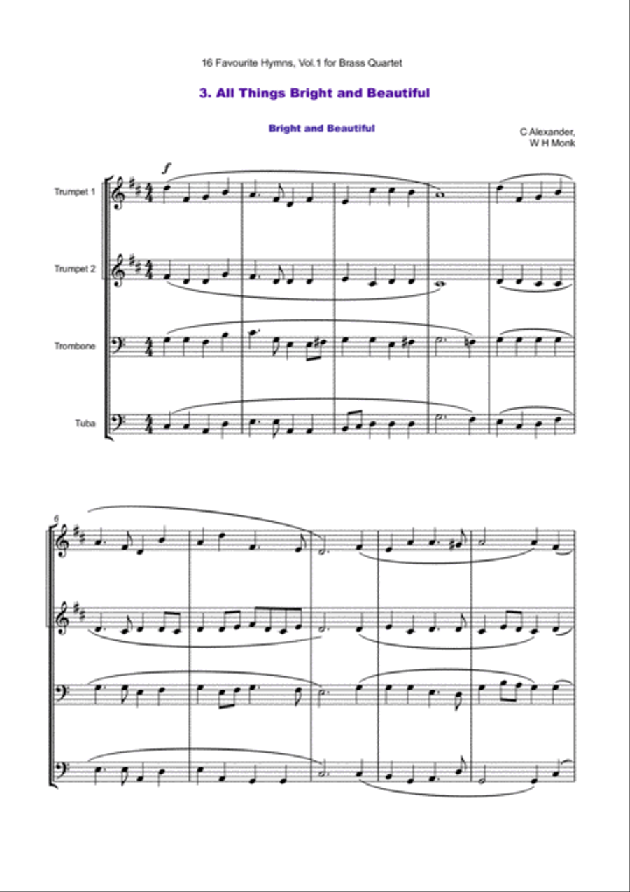 16 Favourite Hymns Vol.1 for Brass Quartet Brass Quartet scores gallery preview page 5