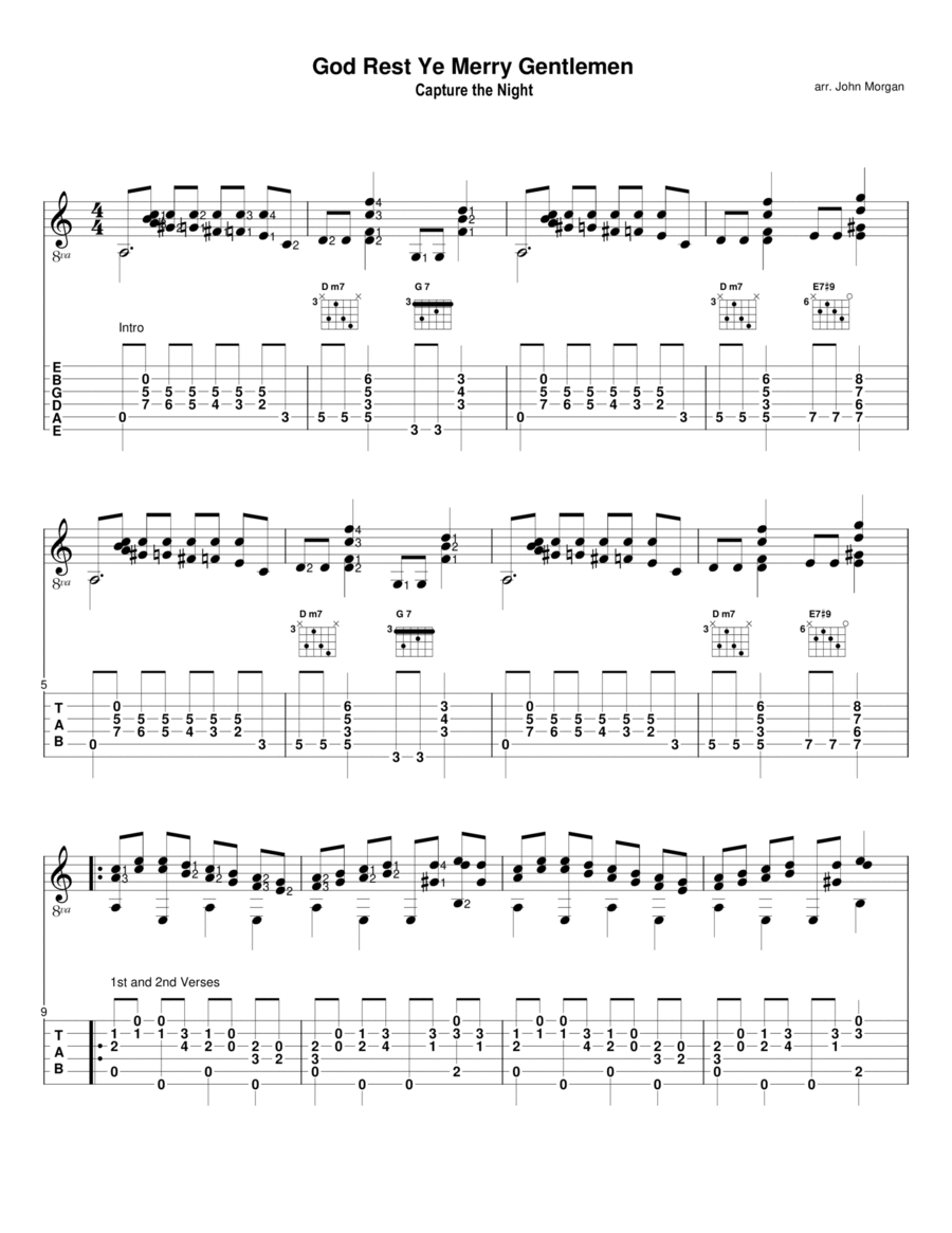 God Rest Ye Merry Gentlemen Guitar Solo scores gallery preview page 1