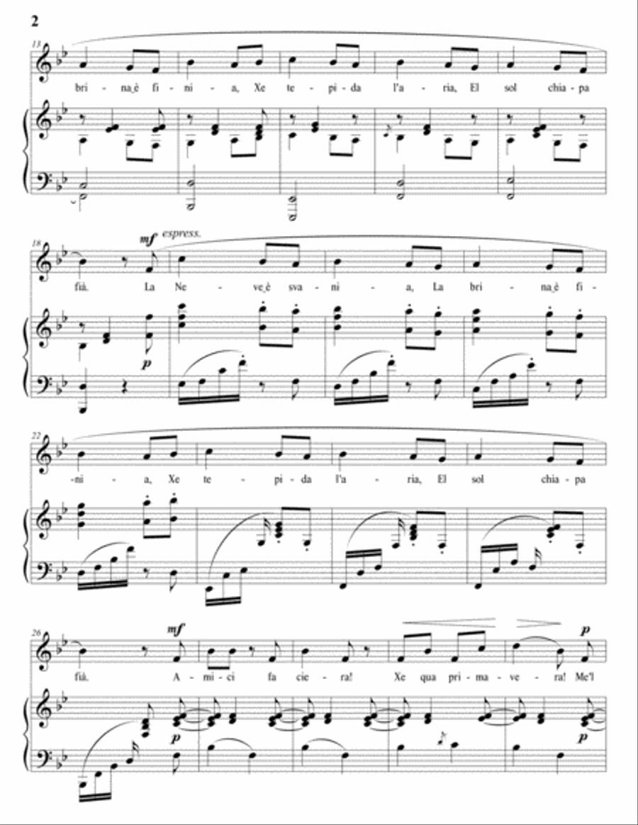 HAHN: La primavera (transposed to B-flat major) Voice scores gallery preview page 3