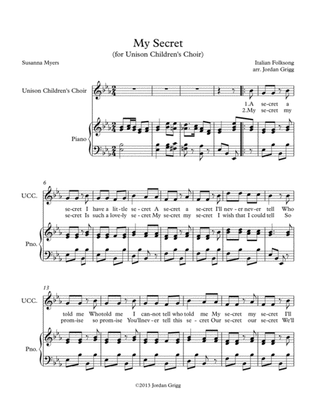 My Secret (for Unison Children's Choir)