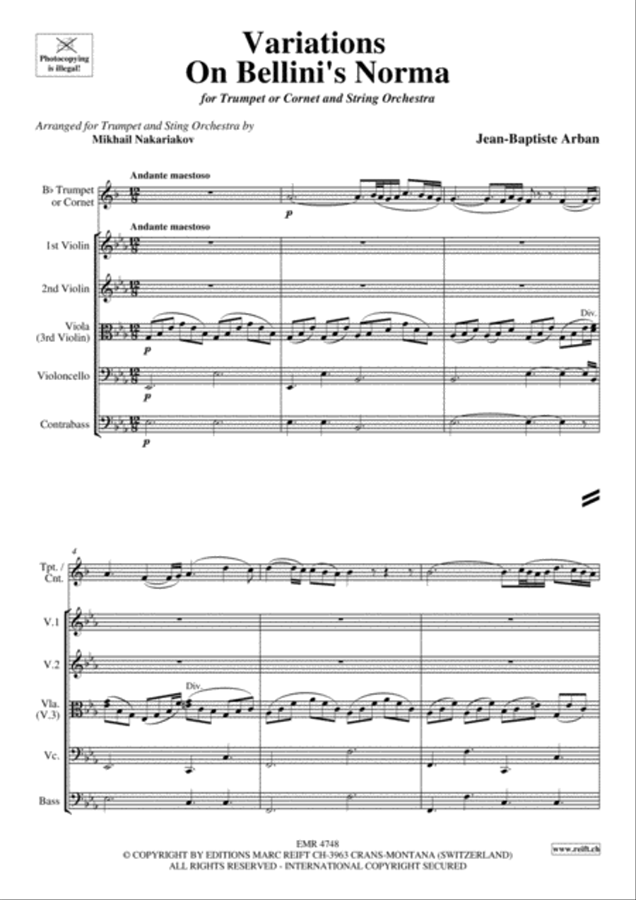 Variations On Bellini's Norma String Orchestra scores gallery preview page 3