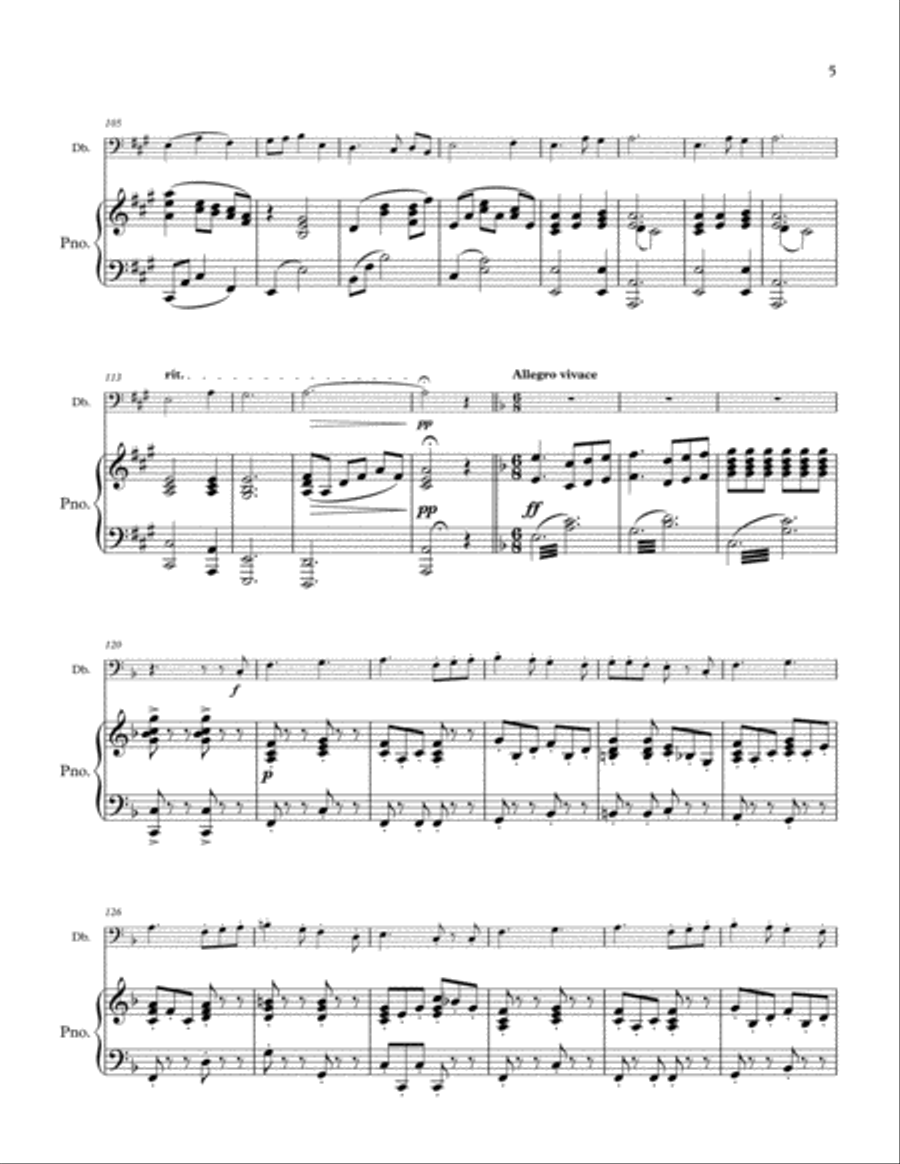 Sonata for Double Bass and Piano Double Bass scores gallery preview page 5