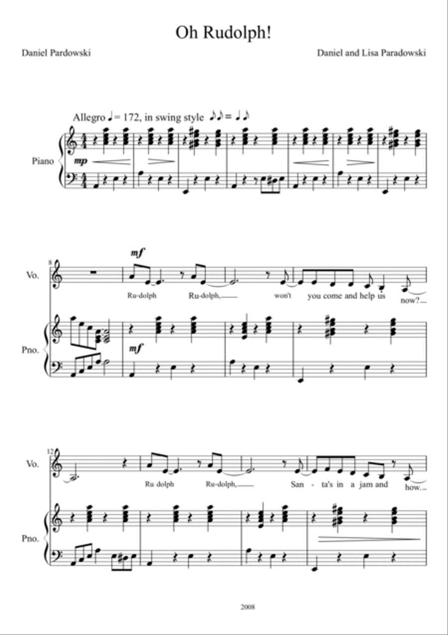 Oh Rudolph! Oh Rudolph! 4-Part scores gallery preview page 2