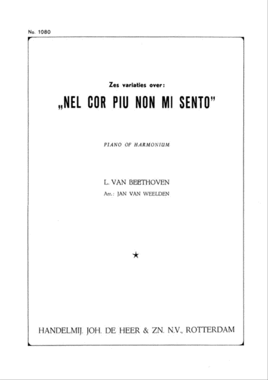 Nel Cor Piu Non Mi Sento ( Variaties ) Harmonium scores gallery preview page 1