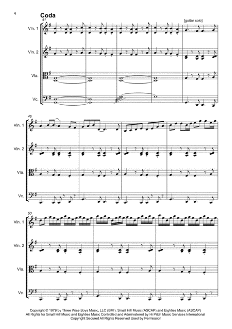 My Sharona String Quartet scores gallery preview page 4