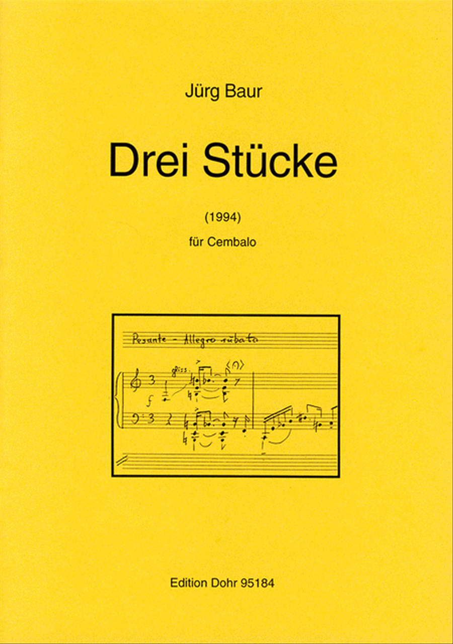 Drei Stücke für Cembalo (1994) Harpsichord scores gallery preview page 1
