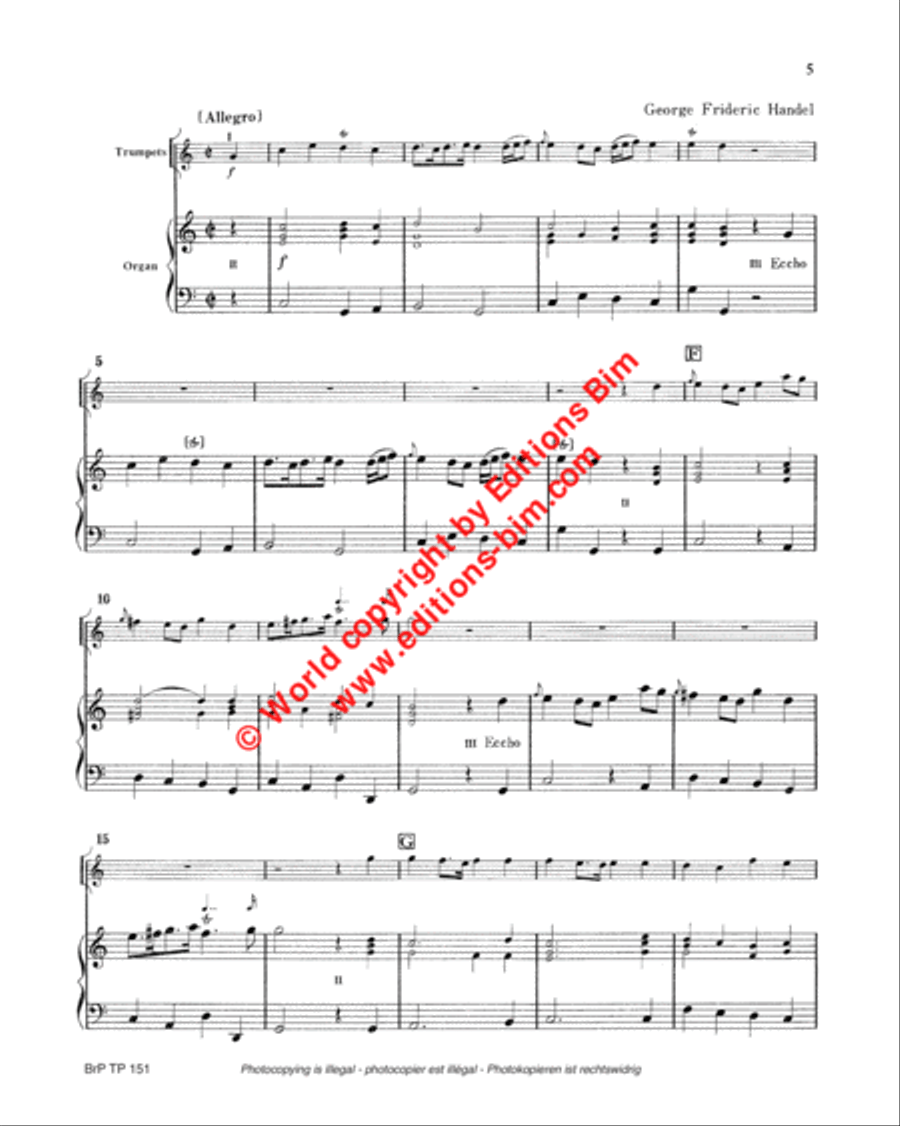 A Suite of Trumpet Voluntaries (Haendel etc.) Trumpet Duet scores gallery preview page 4