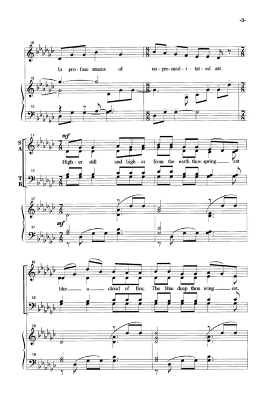 Hail To Thee, Blithe Spirit 4-Part scores gallery preview page 3