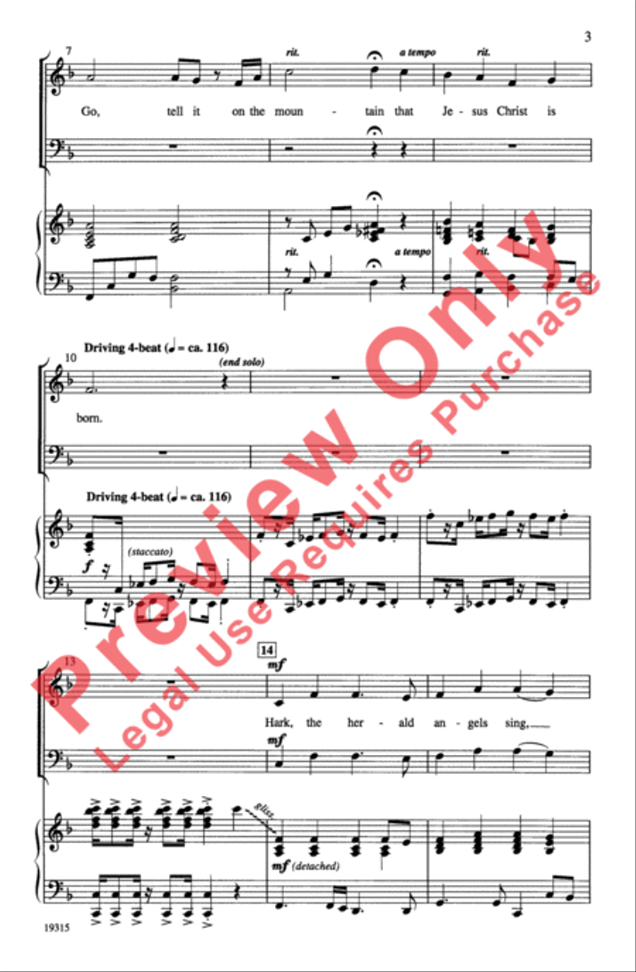 Joy: A Medley of Carols Joy: A Medley of Carols 3-Part scores gallery preview page 3