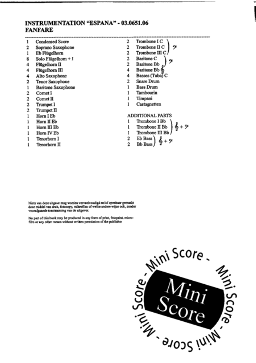 Espana Espana Fanfare Band scores gallery preview page 4
