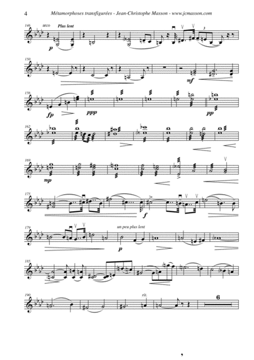 ''Métamorphoses transfigurées'' Version pour quatuor à cordes (2020) image number null