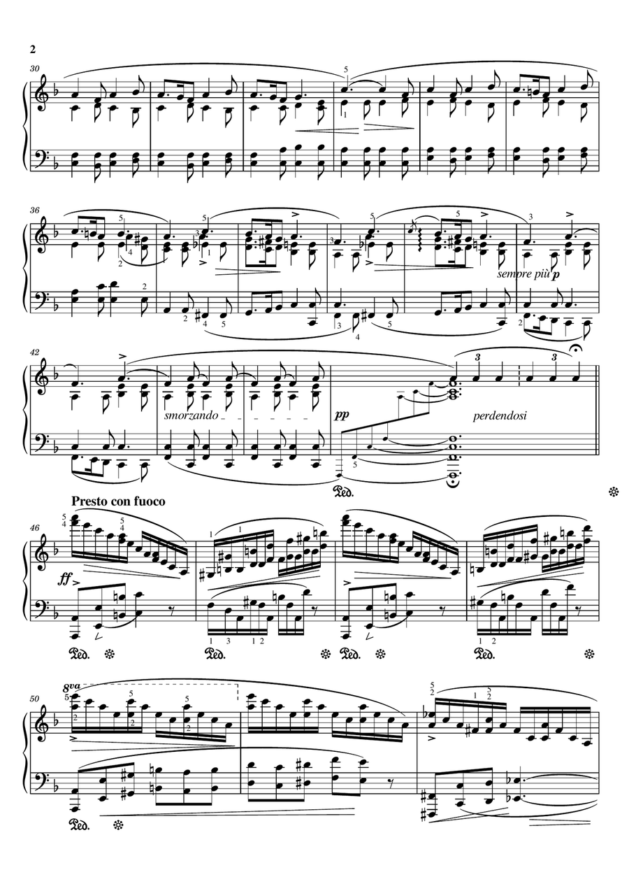Chopin - Ballade No.2, Op.38 In F Major, Original for Piano Solo With Fingering Piano Solo scores gallery preview page 2