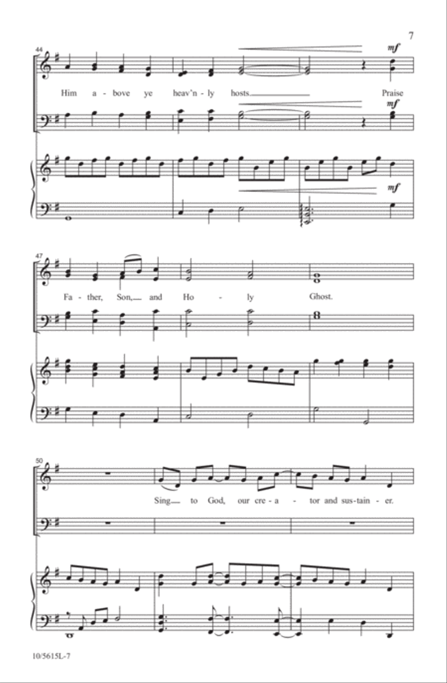 Sing to God for He Is Good 4-Part scores gallery preview page 7
