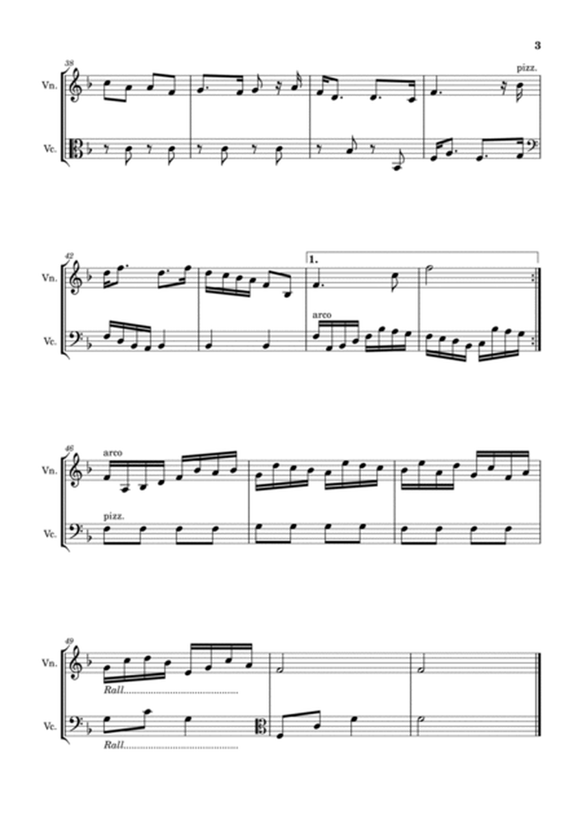 Scottish Folk Song - Auld Lang Sine. Arrangement for Violin and Violoncello image number null