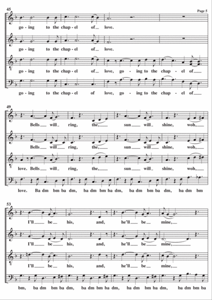 Chapel Of Love 4-Part scores gallery preview page 5