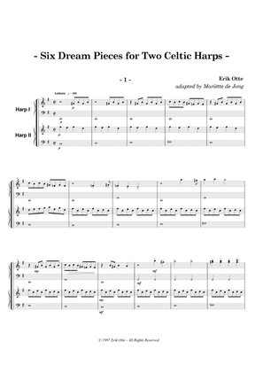 Book cover for Six Dream Pieces for two Celtic harps