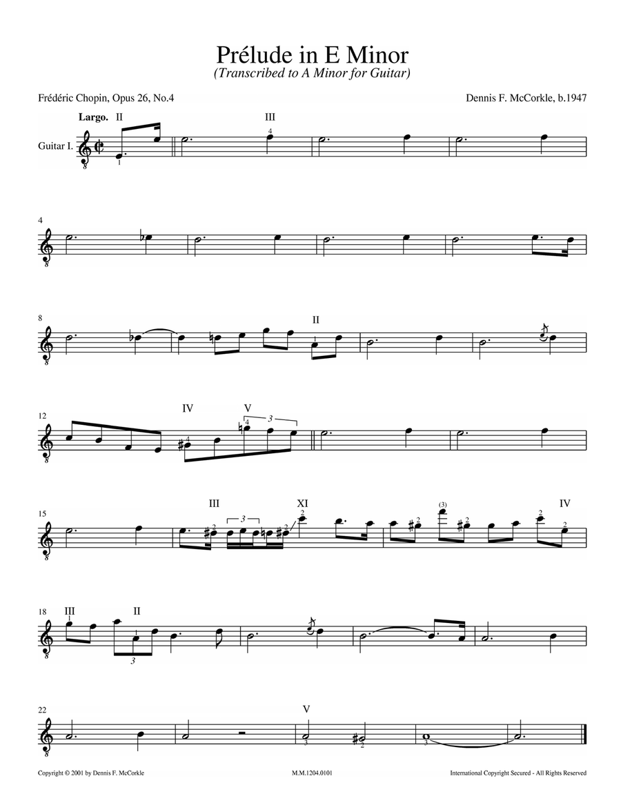 Prelude in E Minor, Op. 28, No. 4 (for Two Guitars) Acoustic Guitar scores gallery preview page 1