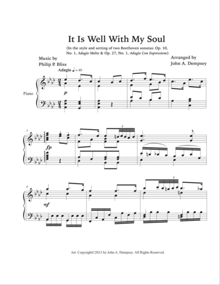 A Touch of Beethoven: It Is Well with My Soul (Piano Solo) Piano Solo scores gallery preview page 4