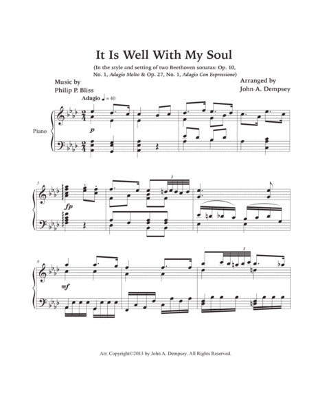 A Touch of Beethoven: It Is Well with My Soul (Piano Solo) image number null