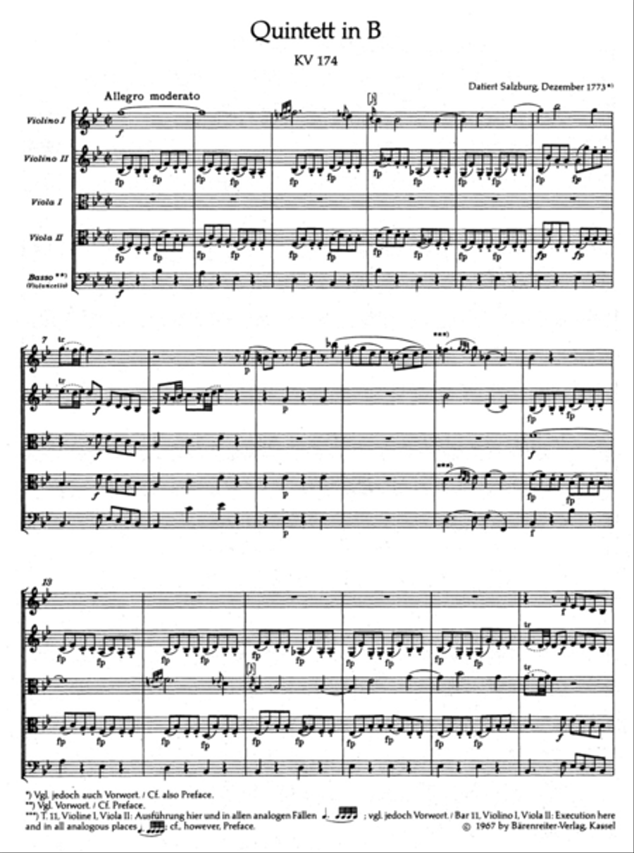 String Quintet B flat major KV 174 String Quintet scores gallery preview page 2