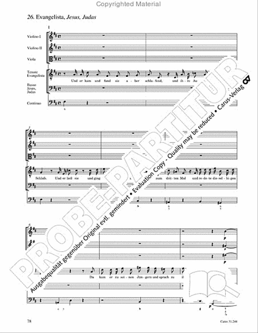 St. Matthew Passion (Matthaus-Passion) 4-Part scores gallery preview page 80