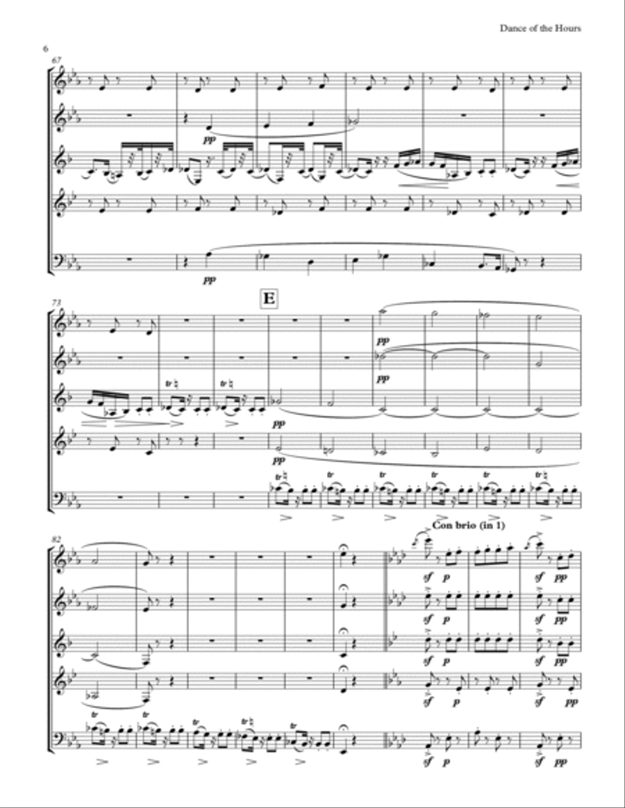 Dance of the Hours for Woodwind Quintet Woodwind Quintet scores gallery preview page 6