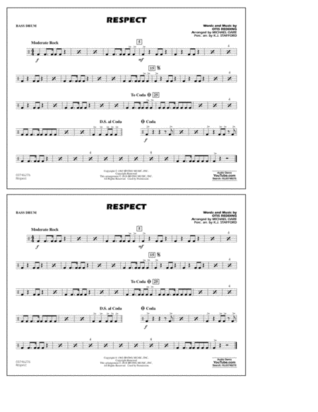Respect (arr. Michael Oare) - Bass Drum
