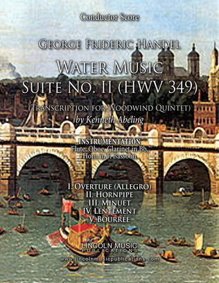Book cover for Handel - Water Music Suite No. II Movements 1-5 (for Woodwind Quintet)