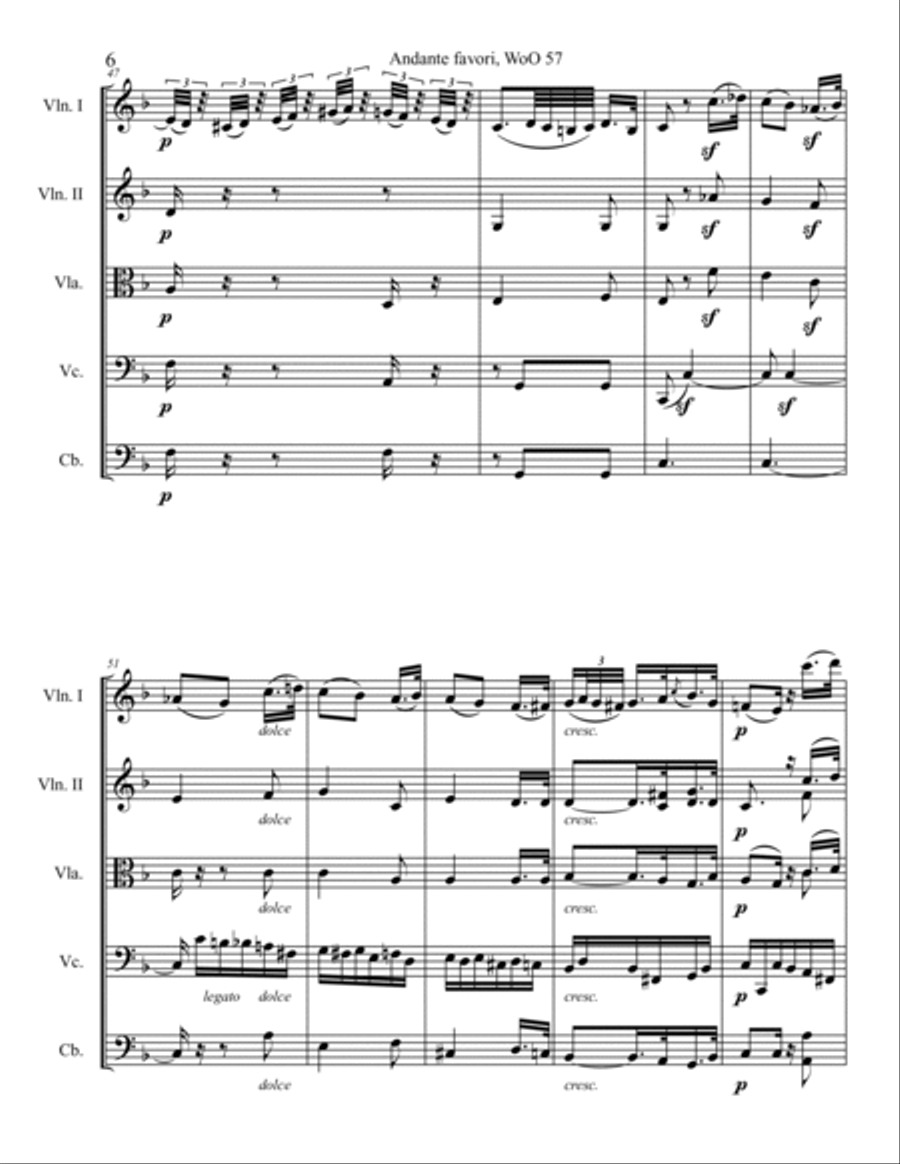 Andante Favori String Orchestra scores gallery preview page 6