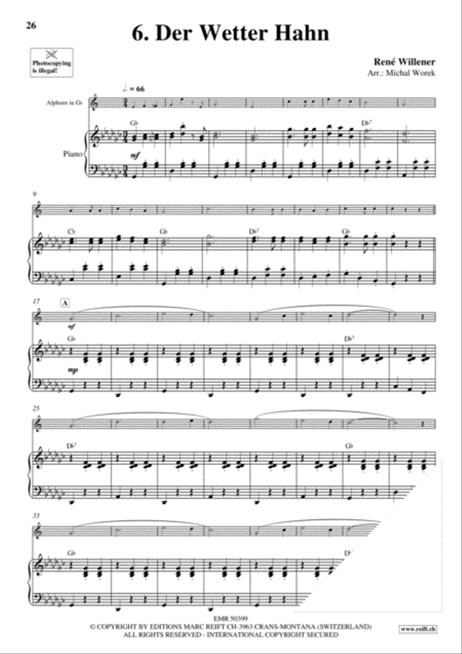 20 Alphorn Solos Volume 1 Piano Accompaniment scores gallery preview page 8