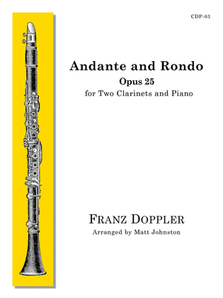 Book cover for Andante and Rondo, Op. 25 for Two Clarinets and Piano