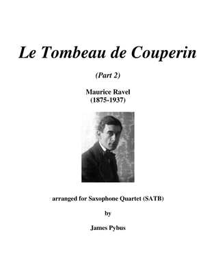 Book cover for Le Tombeau de Couperin (part 2) Fugue, Forlane, Toccata (Saxophone Quartet arrangement)