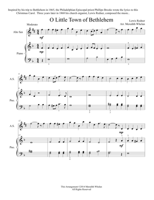 Christmas Duets for Alto Saxophone & Piano: Little Town of Bethlehem
