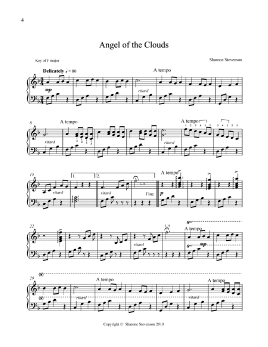 Angel of the Clouds Celtic Harp scores gallery preview page 4